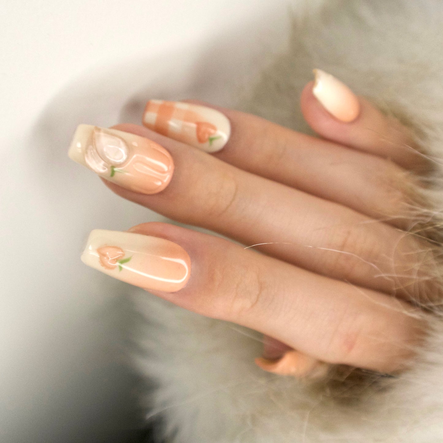 Peachy plaid